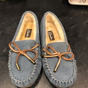 Clark’s fur slip on’s